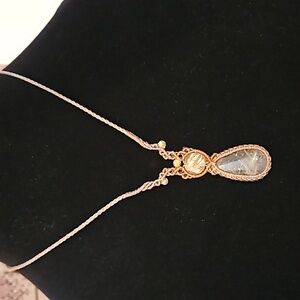 Elegant Handmade Rutilated Quartz Pendant Necklace